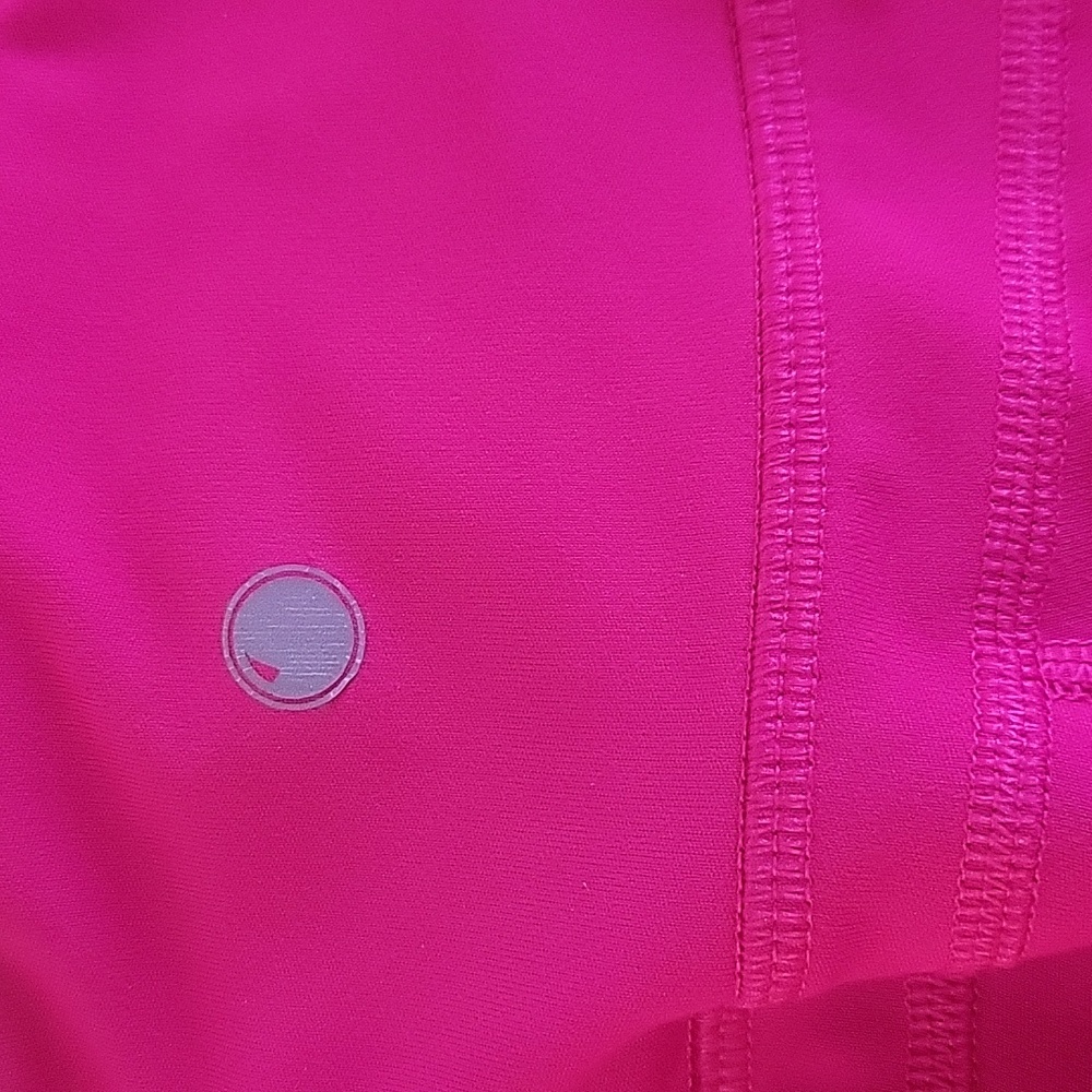 Yogalicious Vibrant Pink Leggings, Capri W Detail - Picture 3 of 6